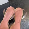 أحذية أمينة مواددي بيغوم PVC Muller مع أحذية الديكور القوس مضخات بكعب بكعب الصندل المصممين للسيدات الفاخرة لباس حذاء سليفيس