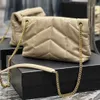 Toppkvalitet LOULOU handväska lyxiga designers väskor äkta läder messenger crossbody kedja axelväska KVINNA nyckelkort Plånbok Handväska Toes MM Svart