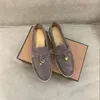 Кожаные мужские одежды дизайнер обувь Loro Moccasin Business Shoes Luxury Lock Walk Farts Женская обувь Chaussure Schuhe Size 35-45