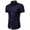 Camisas casuais masculinas M-5xl Dot-Print Business Cirtas Casuais Para Manga Curta de Verão Caso Grande Caso Grande Caso Mens Office Buttle Up Bloups 220908