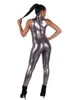 Girls Sleeveless Unitard Catsuit Costumes Shiny Metallic Dance Competition Gymnastics Costumes Stage Performance