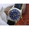 Complication de montre de luxe Chronographe mécanique automatique pour les hommes STRAPE DE CURTURE DU CAMME BLUE 1