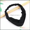 Party Favor Button Cloth Hairband Elastic Adjustable Stripe Sport Yoga Headband Adt Kid Knitted Ear Protect Respirator Hang Ha Sport1 Dhwwp
