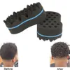 Doppelseitige Twist-Haarbürste, Schwammbürste für natürliche Afro-Coil-Twist-Locken, Coil-Zöpfe, Wellen-Dread-Schwammbürsten, Haar-Styling-Werkzeuge
