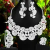 Pendientes Collar Godki Flor de rueda de lujo 4 PPCS Jewelry Sets Dubai para mujeres C￺cicas Boda de boda Set337s