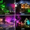 RGB Flood Lights Zmiana Kolor LED 100W Równoważny Oświetlenie krajobrazu Outdoor Lighting 15w Inteligentne reflektory IP66 Wodoodporna aplikacja Kontrola na zewnątrz światła ogrodowe