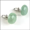 Stud Fashion 10mm 12mm Yuvarlak Saplama Doğal Taş Gül Kuvars Opal ametist saplamaları Kadın Mücevher Damlası Teslimat Dhseller2010 DHXJT