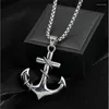 Chains Sporty Casual Men Jewelry Anchor Necklace Stainless Steel Chain With Pendant 24.8 Inch Long Mens Accessory