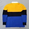 23Spring/Summer High Quality Polosコットンシャツ大規模長袖ファッションスポーツカジュアルカラーブロッキングルーズTシャツS-5XL