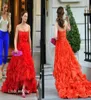 فستان Plair Waldorf Red Prom في باريس الجديد مخصص جعل ثوب الحفلات الرسمية منخفضة منخفضة