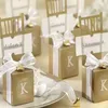 Confezione regalo Blu europeo/argento/oro Matrimonio Sposa Fidanzato Scatola di caramelle Modello ospite Bomboniera Borsa per imballaggio regali di cioccolato