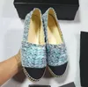 Woman Flats Canvas Shoes Leather Luxury Cap Loafers Pure Hand Sewing Luxury Top Quilty Espadrilles