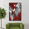 Pittura su tela Poster nordico Zebra Animale Immagini astratte da parete per soggiorno Immagini di decorazioni artistiche scandinave SENZA CORNICE