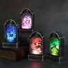 Halloween Toys 6Styles Lysande LED Tombstone Lamp Witch Bat Ghost Skull Pumpkin Garden Decor Retro Simulation Decorations 220908