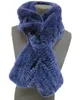 Echte Rex konijn fur sjaal vrouwen winter warme lange halsdoek uitgehold uit weven