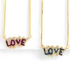 Jewelry Necklaces Pendants letter LOVE chain necklace Zirconia Jewelry Cubic Crystal Cz Fashion Charm jd5r6j