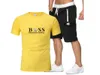 Survêtements de qualité pour hommes, vêtements de sport décontractés, costume d'été imprimé, vêtements de Jogging, T-shirt et short, ensemble 2 pièces