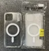 Magsoge Transparente, klare, magnetische, stoßfeste Handyhüllen aus Acryl für iPhone 15 14 13 12 11 Pro Max Mini XR XS X Plus, kompatibles Magsafe-Ladegerät S23 S22 Ultra