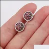 Stud Round Stainless Steel Stud 8Mm 10Mm 12Mm Resin Druzy Drusy Earrings Handmade For Women Jewelry Men Drop Delivery 202 Dhseller2010 Dhasg