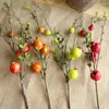 Party Decoration 1Pc 5 Heads Artificial Flower Foam Pomegranate Dried Branch Simulation Fruit Fake Berries Bouquet Floral Garden Home Decor