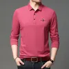 Men's Polos Top Grade Embroidery Polo Shirts For Men Arrival Homme Designer Business Casual Tops Long Sleeve Lapel Tshirt 220908