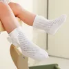 Summer Baby Girl Socks With Big Bows Breathable Mesh Infant Short Socks Hollow Out Toddler Cotton Sock 0-12 Months