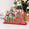 Weihnachtsdekorationen Holzdruck Schneemann Dekor Noel Handwerk Szene Layout Kinder bevorzugen Weihnachten frohe Geschenke für Zuhause