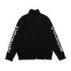 Suéteres masculinos 21SS Retro rasgado suéter casual Sweater Sweater Sweater STREETHEATH HIP HOP SWEAR T220906