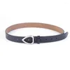 Belts Triangle Buckle Belt All-match Women's Leather Cow Two-layer Ladies Heart-shaped