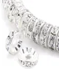 مكونات Tsunshine 100pcs Rondelle Spacer Crystal Charms Beads Silver Plated Czech Rhinestone Bead for Jewelry Making DIY