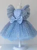 Robes de fille Robe de princesse filles paillettes tutu dentelle maille anniversaire bal enfant en bas âge bébé enfants élégant vêtements de fête de mariage enfants robe de baptême 220908