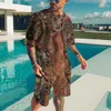Men's Tracksuits Summer Fashion Men's Activewear T-Shirt Shorts 2 Piece Set 2022 Key 3D Gear Print Crew Neck Beach Casual Outfit