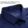 Chemises décontractées pour hommes Anti-rides Élasticité sans repassage Coupe ajustée Hommes Robe décontractée Chemise à manches longues Blanc Noir Bleu Rouge Homme Social Chemises formelles 220908