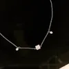 سوار سلسلة المجوهرات النسائية 0.15CT مربع الماس AU750 18K الذهب الذهب الأبيض