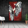 Pittura su tela Poster nordico Zebra Animale Immagini astratte da parete per soggiorno Immagini di decorazioni artistiche scandinave SENZA CORNICE