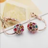 Backs Earrings Megin D Crystal Zircon Lucky Ball Luxury Ear Cuff Pendientes Aretes Stud For Women Girls Fashion Jewellery Friends Gift