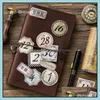 Envoltura de regalo Envoltura de regalo Pcs / Box Vintage Date Paper Lable Stickers Manualidades y Scrapbooking Decorativo Lifelog Sticker Cute Stationerygift Dhnma