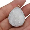 Pendentif Colliers Naturel Agates Pierre Pendentifs Goutte D'eau Forme Druzy Cristal Charmes Pour La Fabrication De Bijoux Collier Bracelet Cadeau