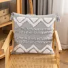 Almohada cubierta de estilo morrócan 45x45 cm Diamante gris Tufted zigzag decoración del hogar para silla de cama sofá