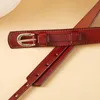 Leather Casual Versatile Belt Vintage Pin Buckle Belt Thin Matching Skirt Decorative Belt