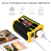 4000W Car Power Inverter 12V A AC110V 220V Trasformatore di tensione Convertitore sinusoidale Inverter solare Display a LED