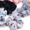 Hårgummiband L Bow Scrunchies för chiffongsatin Silk med halsduk Solid rand Blomma färghalvhalvhållare svans rabbin carshop2006 amyhz