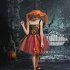 Occasioni speciali Vestito da tutu per ragazze di Halloween Tutu arcobaleno per bambini Costume da festa di carnevale Abiti in tulle con cappello Scopa Zucca Mostro Cosplay 220908