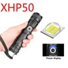 XHP 90 LED-ficklampa Torch USB-laddningsbar högeffekt ficklampa vattentät camping Lantern Tactical ficklampa köttljus J220713