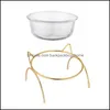 Cat Bowls Feeders Pet Dog Cat Glass Tilted Elevated Bowl Raised Feeding Dish Water Slow Feeder With Metal Stand Bowls Feeders Drop Dhxiv