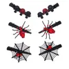 Accesorios para el cabello JLZXSY 6 unids Set Halloween Clip de pelo Barrette Crystal Spider Design Hair Grips Personalidad Divertido Halloween Bang Clips 220908