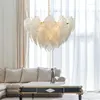 Lampes suspendues 100cmNordic Light Luxury Modern Living Room Art Verre Feuille Lampe Lustre En Cristal