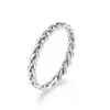 Sterling Silver Braided Texture Ring Twisted Eternity Band Stackable Rings Fine Jewelry