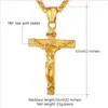 Pendentif Colliers 2022 Plaqué or 18 carats Jésus Piece Collier en acier inoxydable Collier religieux catholique Croix Hip-Hop Bijoux Père Cadeau