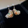 Dangle & Chandelier Pearl diamond-encrusted bow earrings Korea light luxury small design earrings